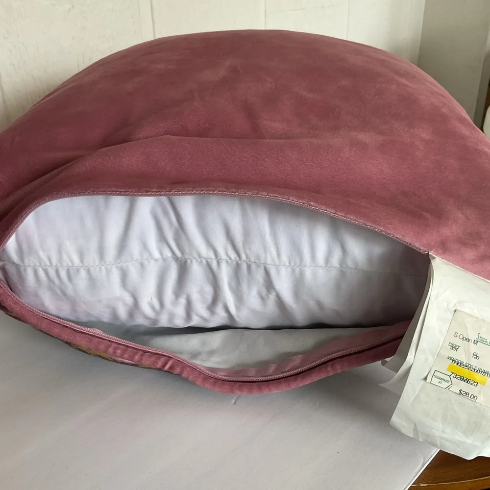 THRO Velveteen Peony Throw Pillow NWOT